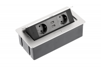 UGRADNA UTIČNICA S2S 2XUSB Siva